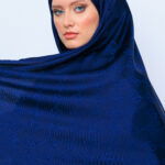 G Desen Pamuk İpeksi Jakar Şal - Lacivert