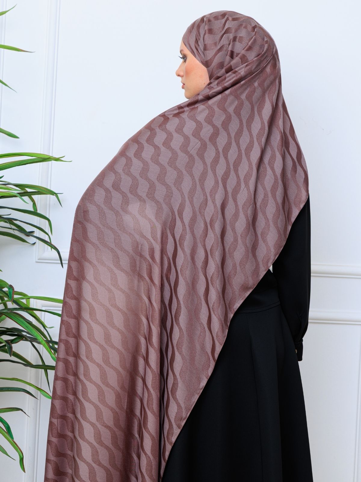 Su Yolu Pamuk Jakar Şal - Vizon - Görsel 4