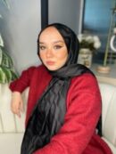 Su Yolu Pamuk Jakar Şal - Siyah