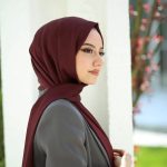Bambu Kraş Premium İpek Şal - Bordo