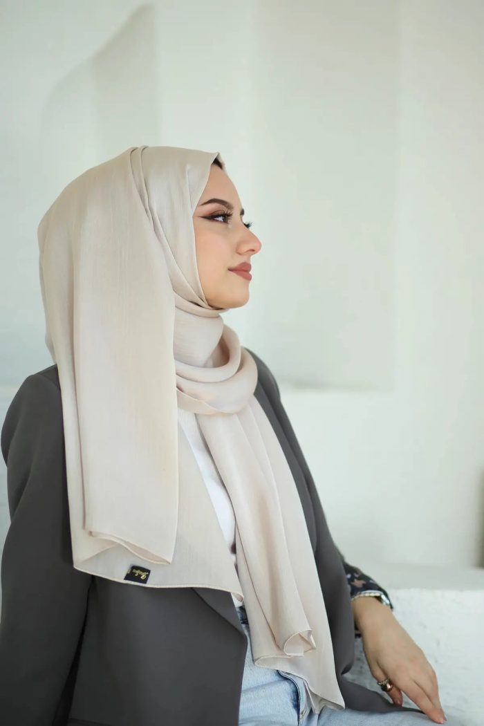 Bambu Kraş Premium İpek Şal - Taş - Organic ScarfsOrganic Scarfs