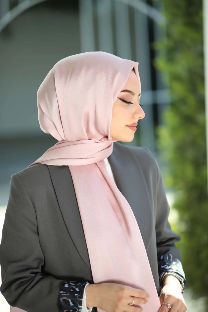 Bambu Kraş Premium İpek Şal - Tozlu Eflatun - Organic ScarfsOrganic Scarfs