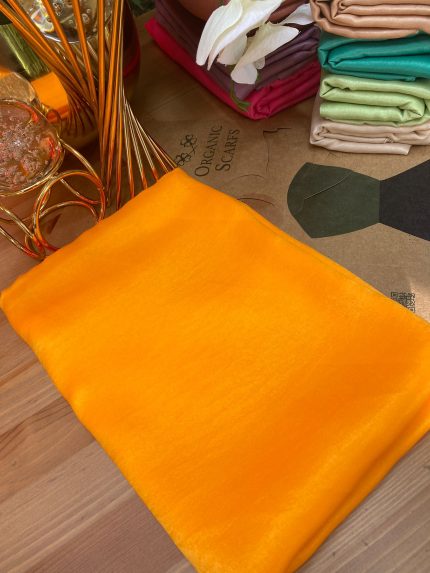 Bambu Kraş Premium İpek Şal - Turuncu - Organic ScarfsOrganic Scarfs