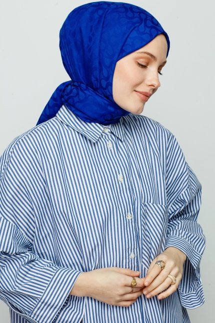 BLOOM Desen Jakar Şal - Saks - Organic ScarfsOrganic Scarfs