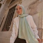 BLOOM Desen Jakar Şal - Su Yeşili