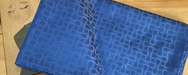 Bloom Desen Pamuk İpeksi Jakar Şal - İndigo - Organic ScarfsOrganic Scarfs