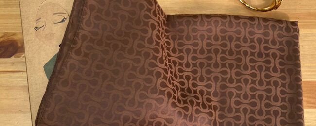 Bloom Desen Pamuk İpeksi Jakar Şal - Kahverengi - Organic ScarfsOrganic Scarfs