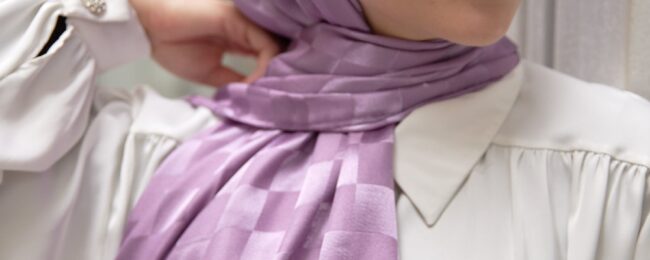 Bonjela Marka Dama İpeksi Jakar Şal - Lavanta - Organic ScarfsOrganic Scarfs