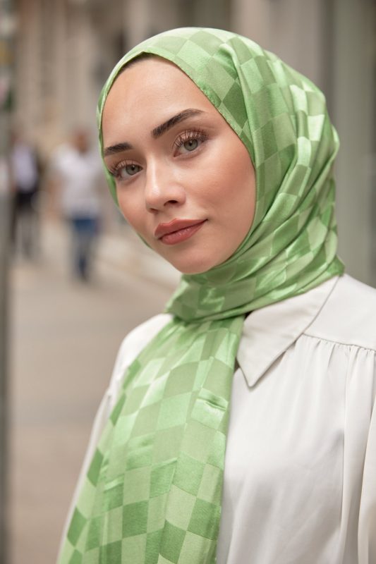 Bonjela Marka Dama İpeksi Jakar Şal – Lime