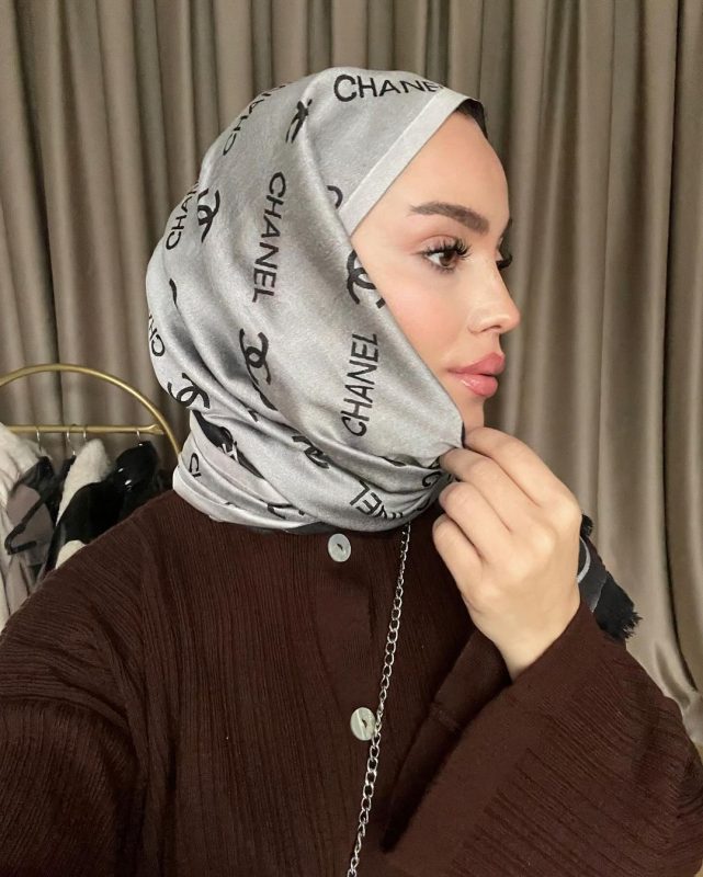 Chanel Çİft Taraflı Kaşmir Şal – Gri