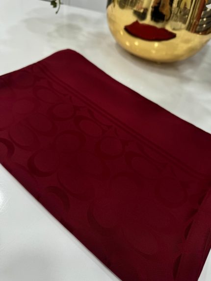 Coach Pamuk İpeksi Jakar Şal - Bordo - Organic ScarfsOrganic Scarfs
