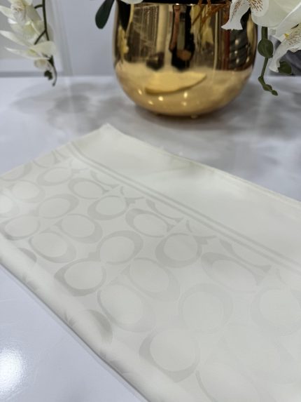 Coach Pamuk İpeksi Jakar Şal - Ekru - Organic ScarfsOrganic Scarfs