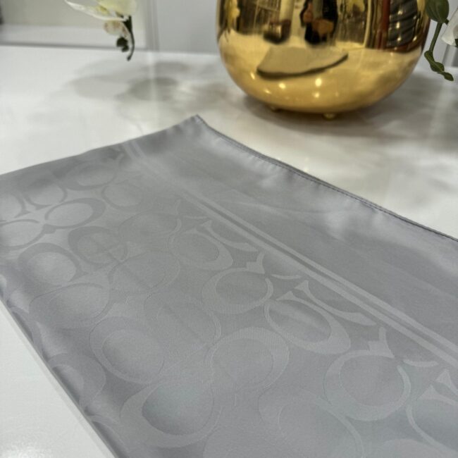 Coach Pamuk İpeksi Jakar Şal - Gri - Organic ScarfsOrganic Scarfs