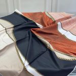 Colors Plus Marka Zincir Desen Twill Eşarp - Siyah Turuncu