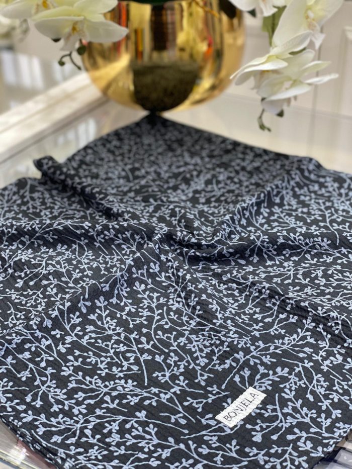 Dal Desen Mio Caz Eşarp - Siyah/Gri - Organic ScarfsOrganic Scarfs