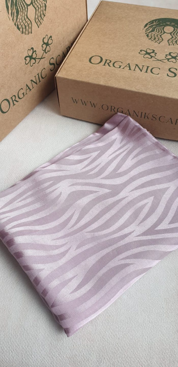 Dalga Desen İpeksi Jakar Şal - Pamuk Şekeri - Organic ScarfsOrganic Scarfs