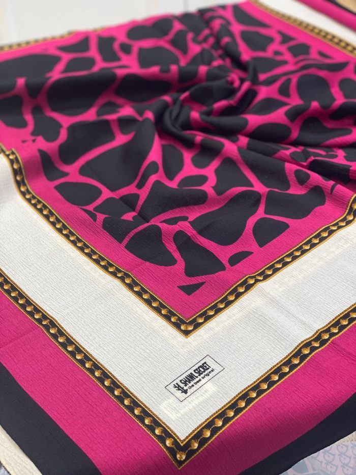 Dalmaçya Desenli Mio Cazz Eşarp - Fuşya - Organic ScarfsOrganic Scarfs