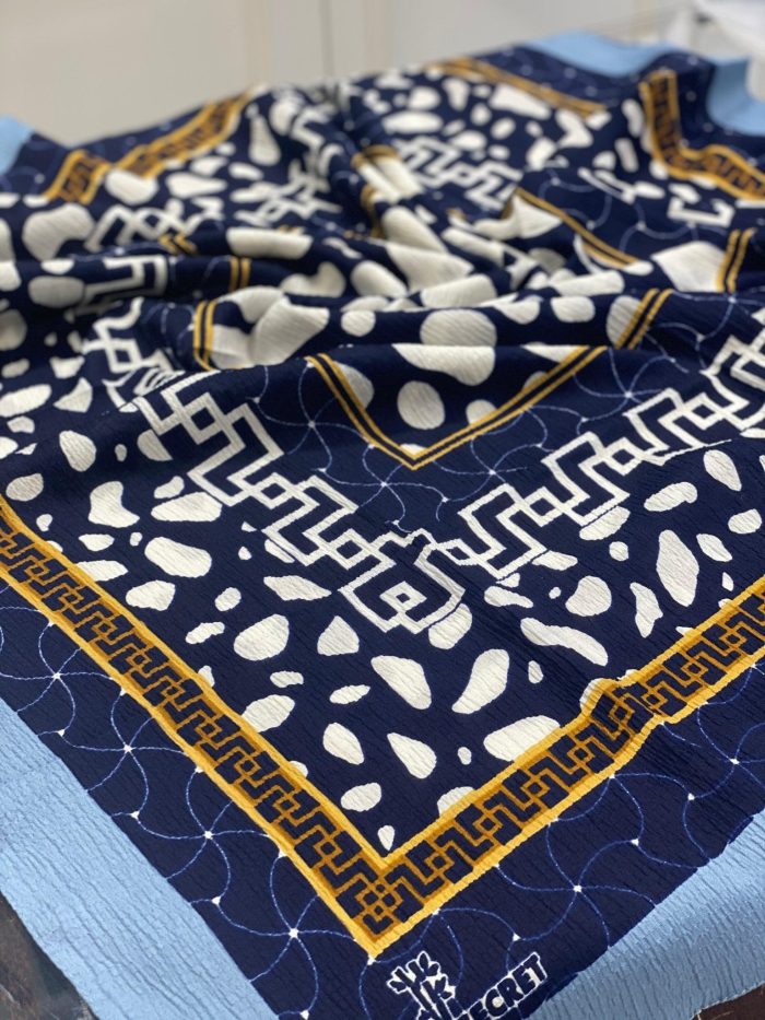 Dalmaçya Etnik Desenli Mio Cazz Eşarp - Mavi - Organic ScarfsOrganic Scarfs