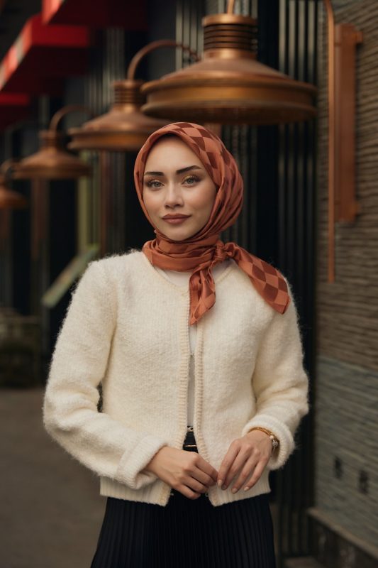 Dama Desen Jakar Eşarp – Bakır