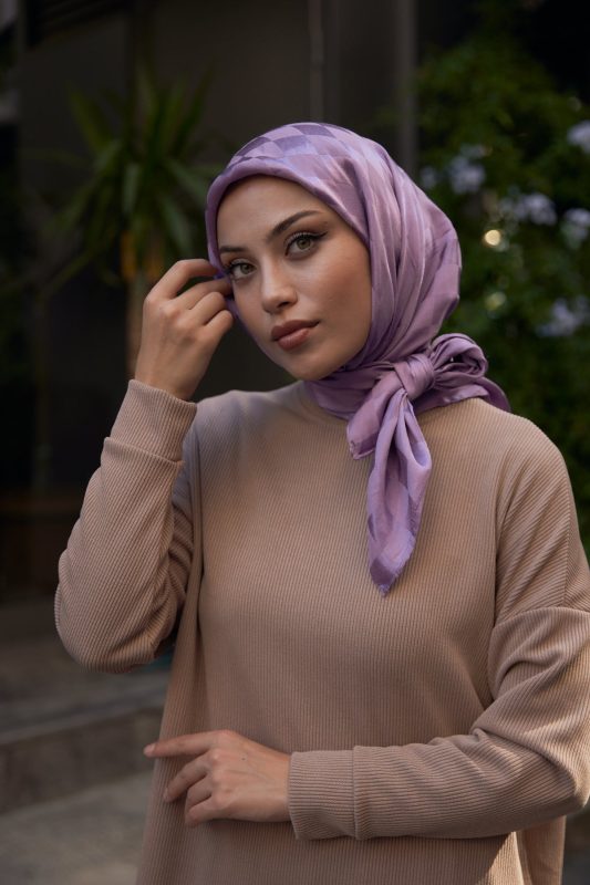 Dama Desen Jakar Eşarp – Eflatun