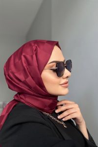 Dama Desen Jakar Şal - Bordo