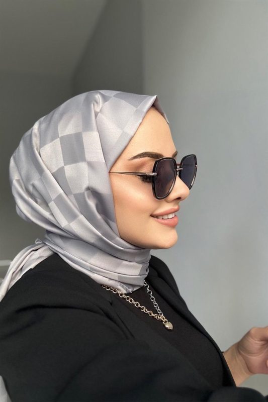 Dama Desen Jakar Şal – Gri