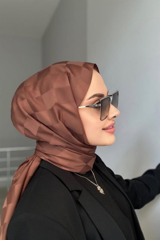 Dama Desen Jakar Şal – Kahverengi