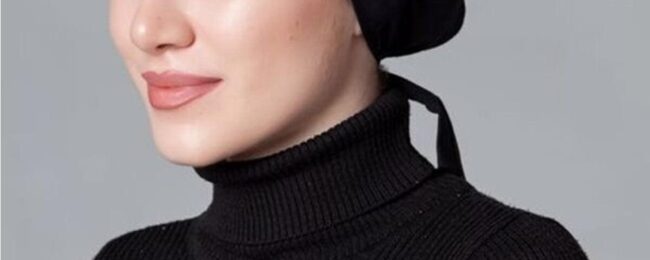 Dikişsiz Fırfırlı Bone - Siyah - Organic ScarfsOrganic Scarfs