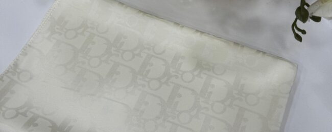 Dior Desen Pamuk İpeksi Jakar Şal - Ekru - Organic ScarfsOrganic Scarfs