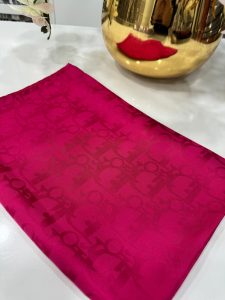 Dior Desen Pamuk İpeksi Jakar Şal 887312 - Fuşya