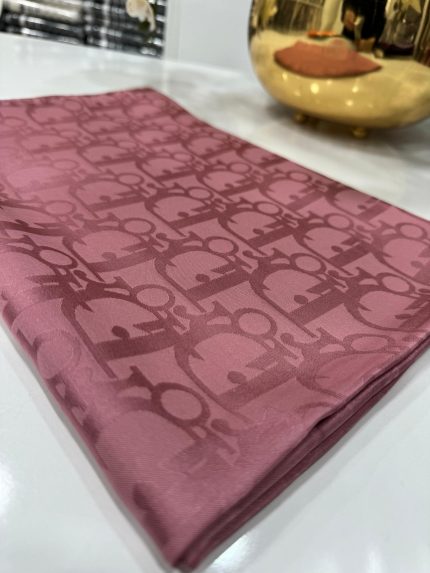 Dior Desen Pamuk İpeksi Jakar Şal - Japon Kirazı - Organic ScarfsOrganic Scarfs