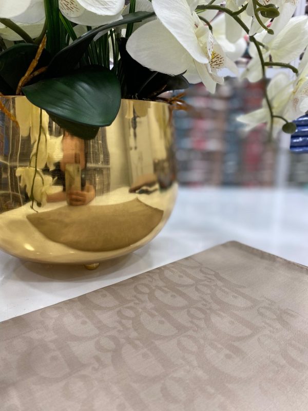 Dior Desen Pamuklu Şal – Latte