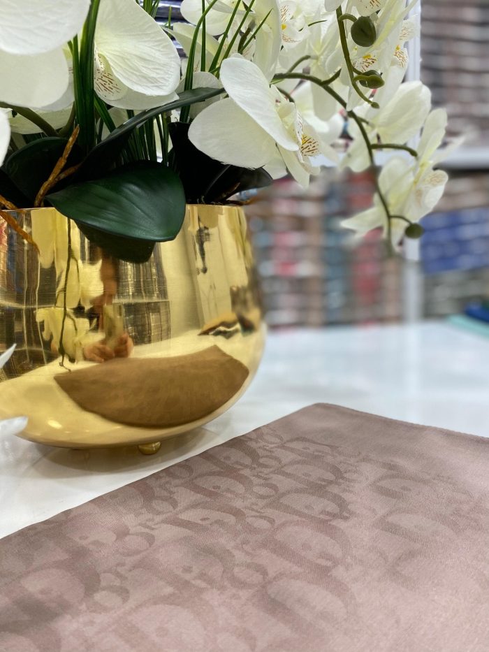 Dior Desen Pamuklu Şal - Soft Gül Kurusu - Organic ScarfsOrganic Scarfs