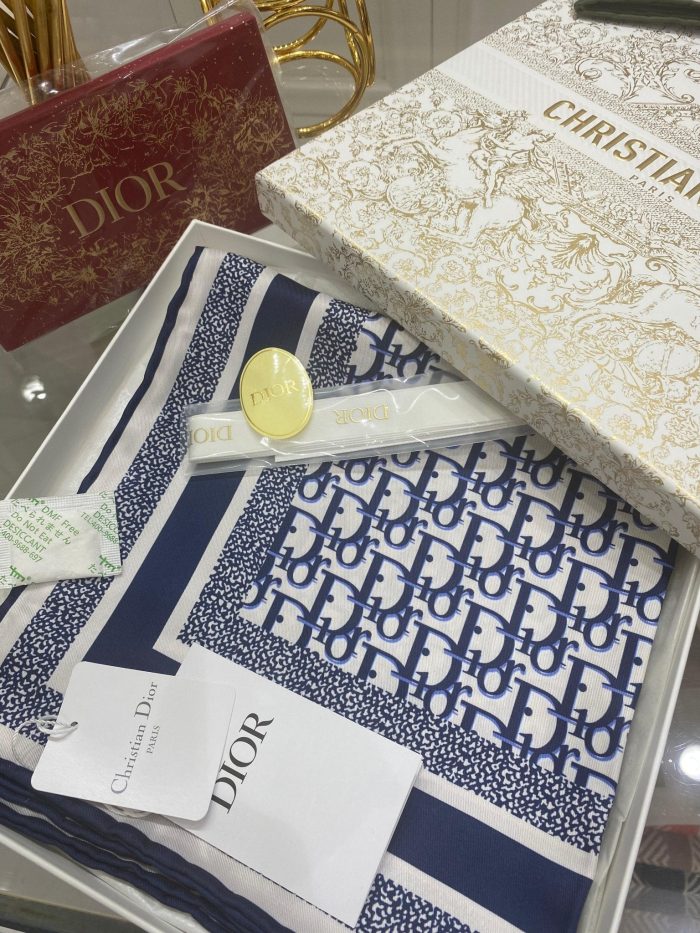 Dior Marka Eşarp - Lacivert - Organic ScarfsOrganic Scarfs