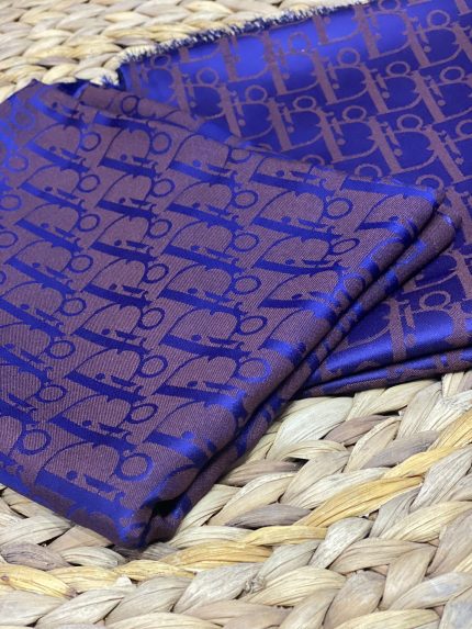 D'or Desenli İpek Kaşmir Çift Taraflı Şal - Bakır- Lacivert - Organic ScarfsOrganic Scarfs