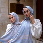 Dior Desenli İpek Kaşmir Çift Taraflı Şal 78002 - Mavi