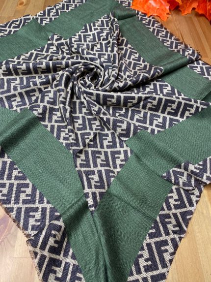 F Desen % 100 Kaşmir Eşarp - Haki - Organic ScarfsOrganic Scarfs