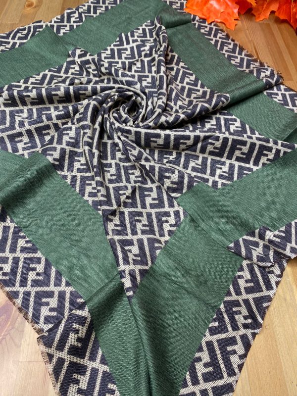 F Desen % 100 Kaşmir Eşarp – Haki