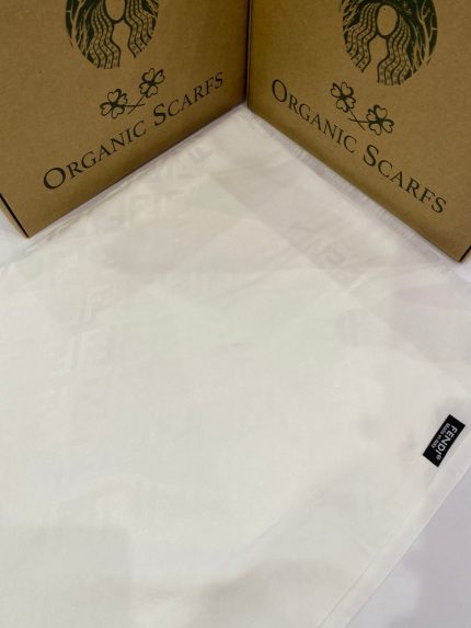 F Desenli İthal Pamuk Jakar Eşarp - Ekru - Organic ScarfsOrganic Scarfs