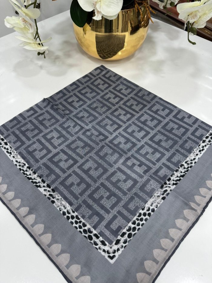 Fendi Bahar Serisi Pamuk Keten Eşarp - Gri - Organic ScarfsOrganic Scarfs