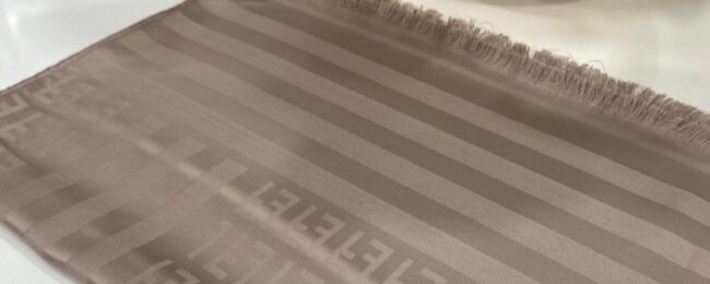 Fendi Pamuklu İpek Jakar Şal - Vizon - Organic ScarfsOrganic Scarfs