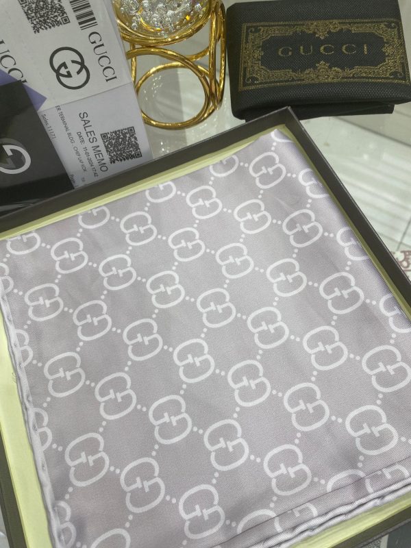 G Desen Twill İpek Eşarp – Gri