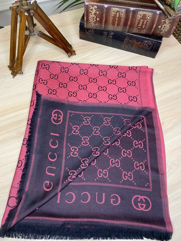 G Desenli İpek Kaşmir Çift Taraflı Şal - Bordo - Organic ScarfsOrganic Scarfs