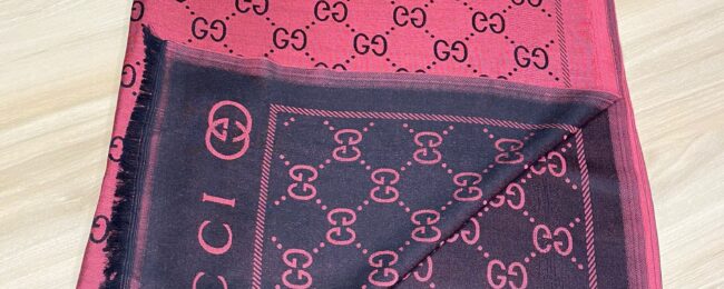 G Desenli İpek Kaşmir Çift Taraflı Şal - Bordo - Organic ScarfsOrganic Scarfs