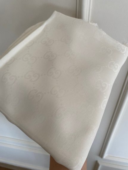 G Desenli Jakar Şal - Ekru - Organic ScarfsOrganic Scarfs