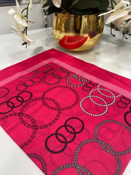 Halka Desen Pamuk Şal - Fuşya - Organic ScarfsOrganic Scarfs