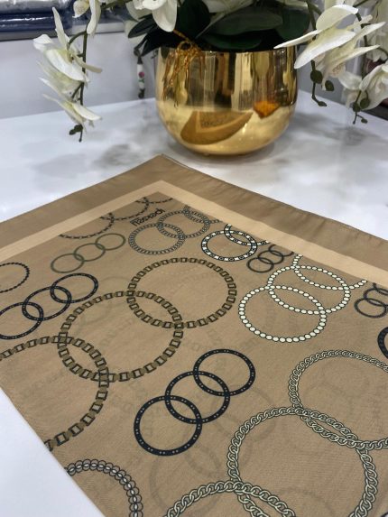 Halka Desen Pamuk Şal - Vizon - Organic ScarfsOrganic Scarfs