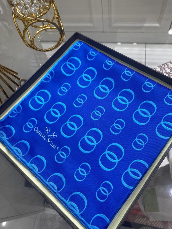 Halka Desen Twill İpek Eşarp – Saks