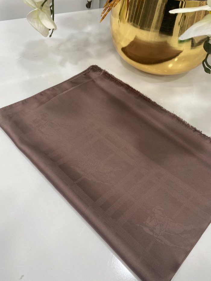 Hermes Desenli İpeksi Jakar Şal - Kahve - Organic ScarfsOrganic Scarfs