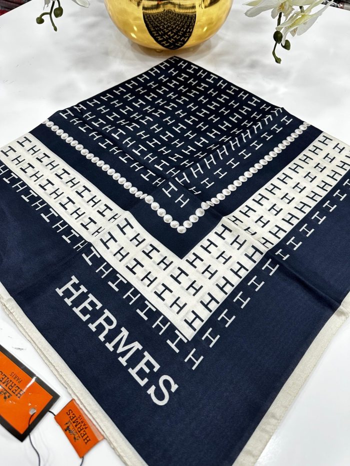 Hermes İpek Eşarp - Lacivert - Organic ScarfsOrganic Scarfs